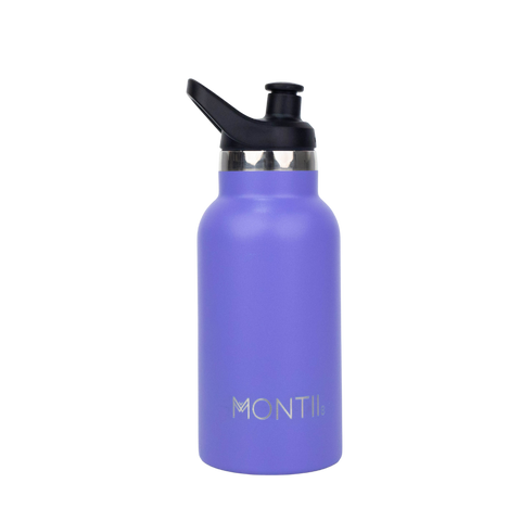 Montiico Mini Drink Bottle in the colour purple grape with a sipper lid