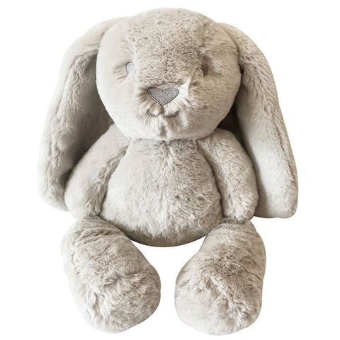 Long eared bunny plushie soft toy in the colour Oatmeal and named Ziggy Huggie Bunny
