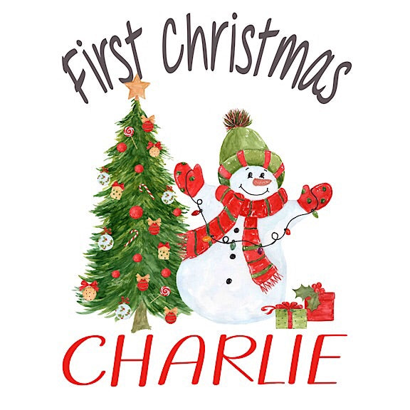 Happy Snowman Christmas Onesie/Tshirt