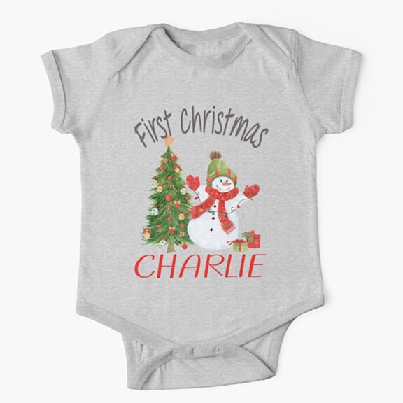 Happy Snowman Christmas Onesie/Tshirt