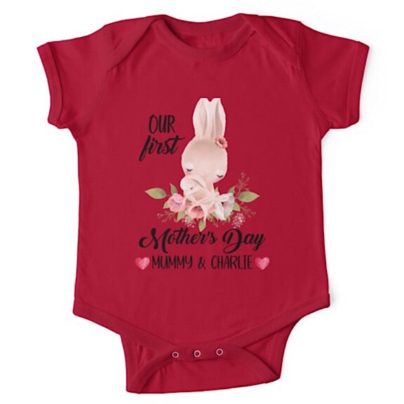 Personalised Bunny First Mother's Day Onesie