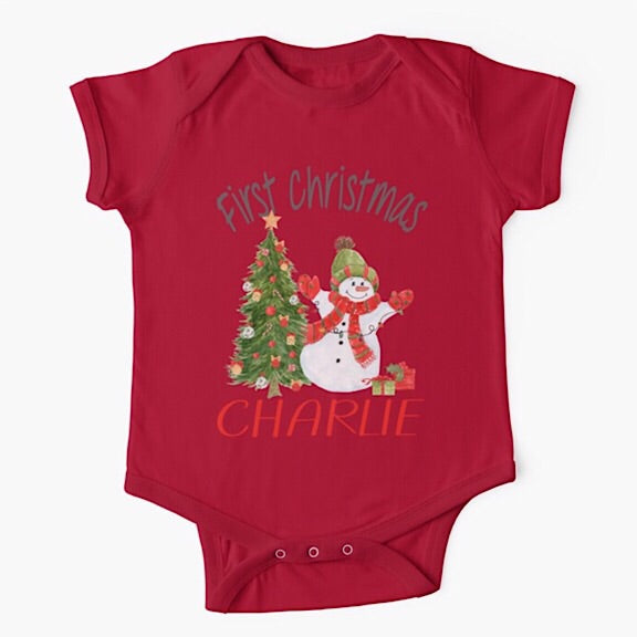 Happy Snowman Christmas Onesie/Tshirt
