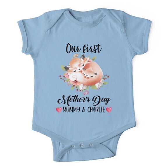 Personalised Fox First Mother's Day Onesie