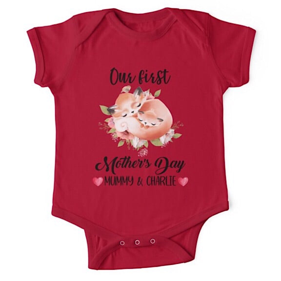 Personalised Fox First Mother's Day Onesie
