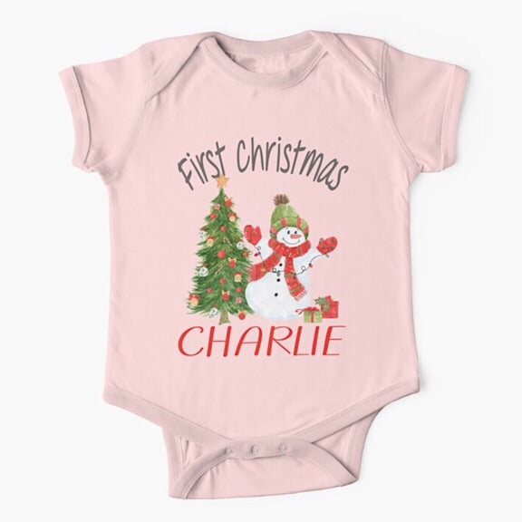Happy Snowman Christmas Onesie/Tshirt
