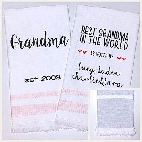 Grandma 2-pack of Tea Towels in Grey