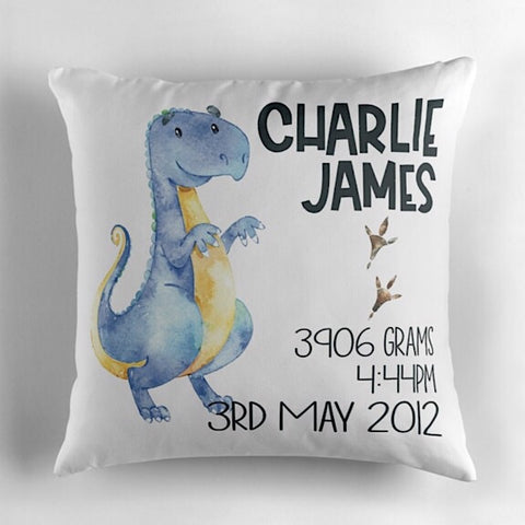 Trex Birth Announcement Cushion