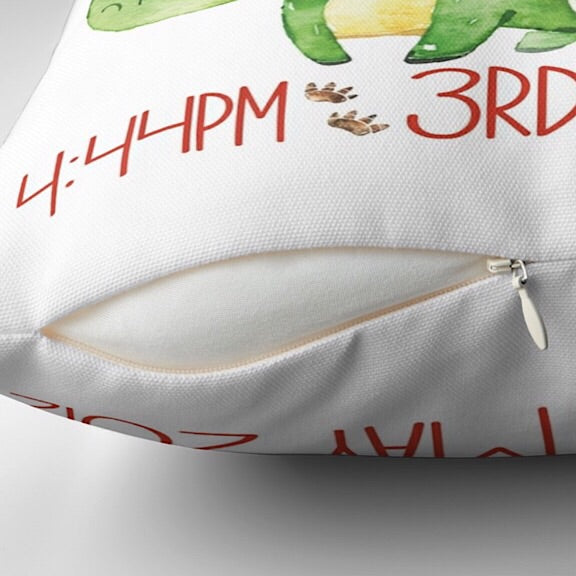 Triceratops Birth Announcement Cushion