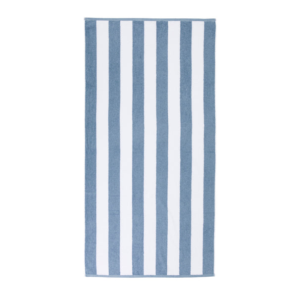 Denim Blue Stripe Personalised Beach Towel