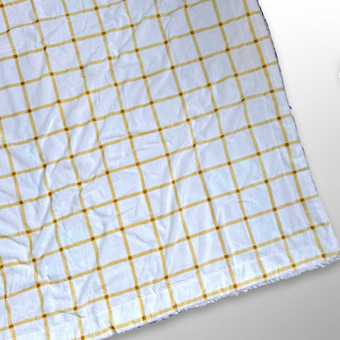 Double layer minky fleece blanket with a large tan and cream check pattern ready to be personalised with an embroidered name