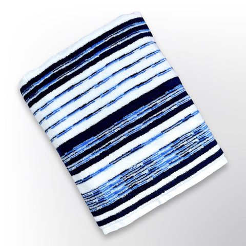 Blue Stripe Personalised Bath Towel