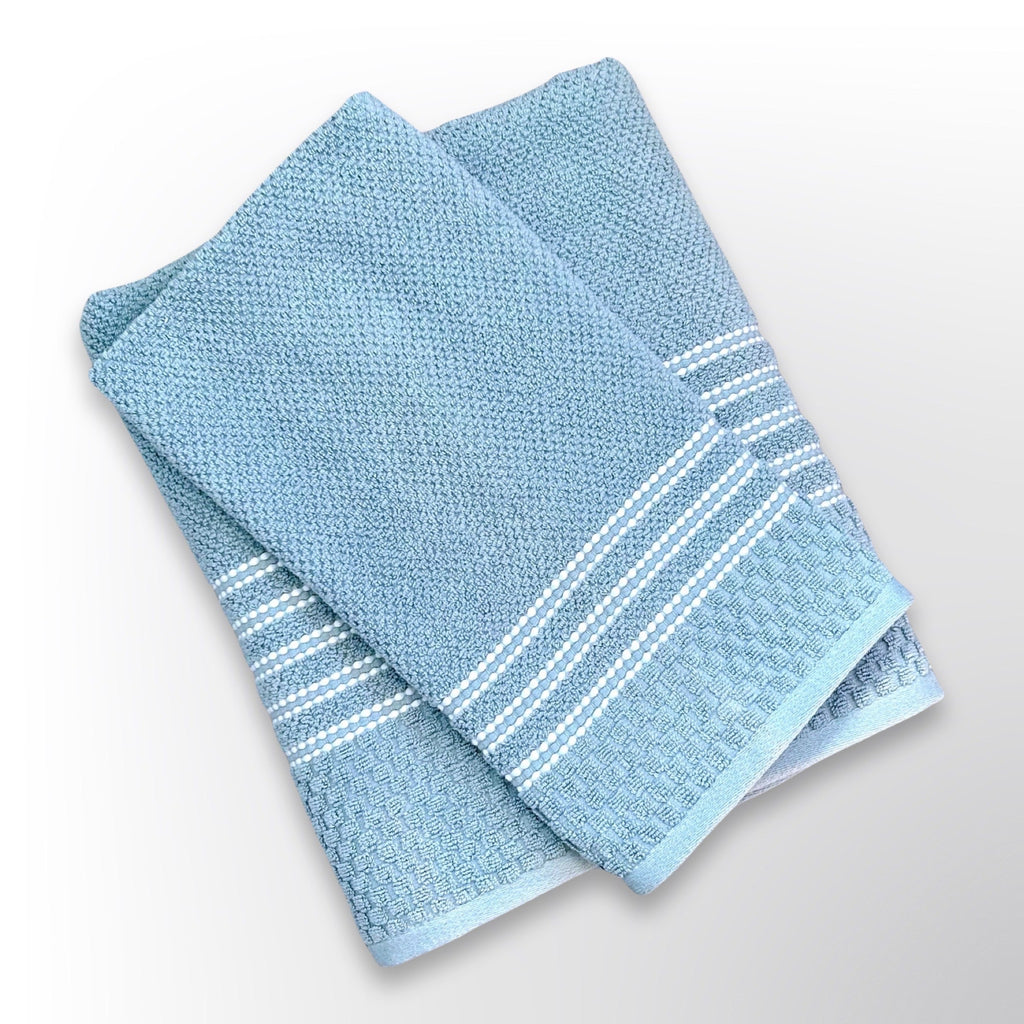 Duck egg blue personalised bath towel and hand towel giftset