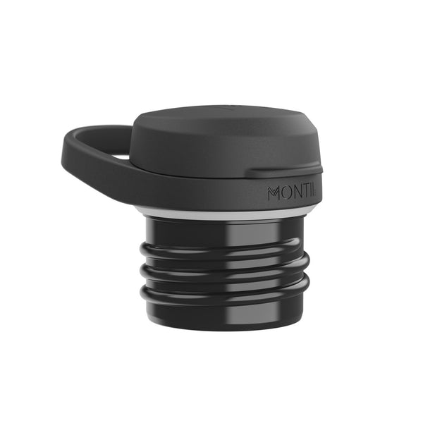 Montiico free pour lid in black showing closed position