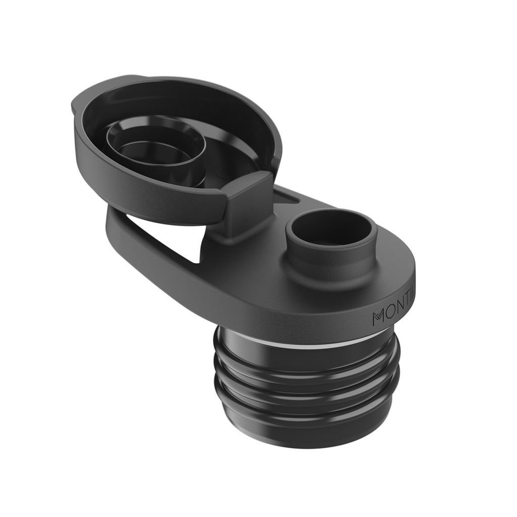 Montiico free pour lid in black showing open position