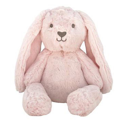 Long eared bunny plushie soft toy in the colour light pink and named Betsy Huggie Bunny