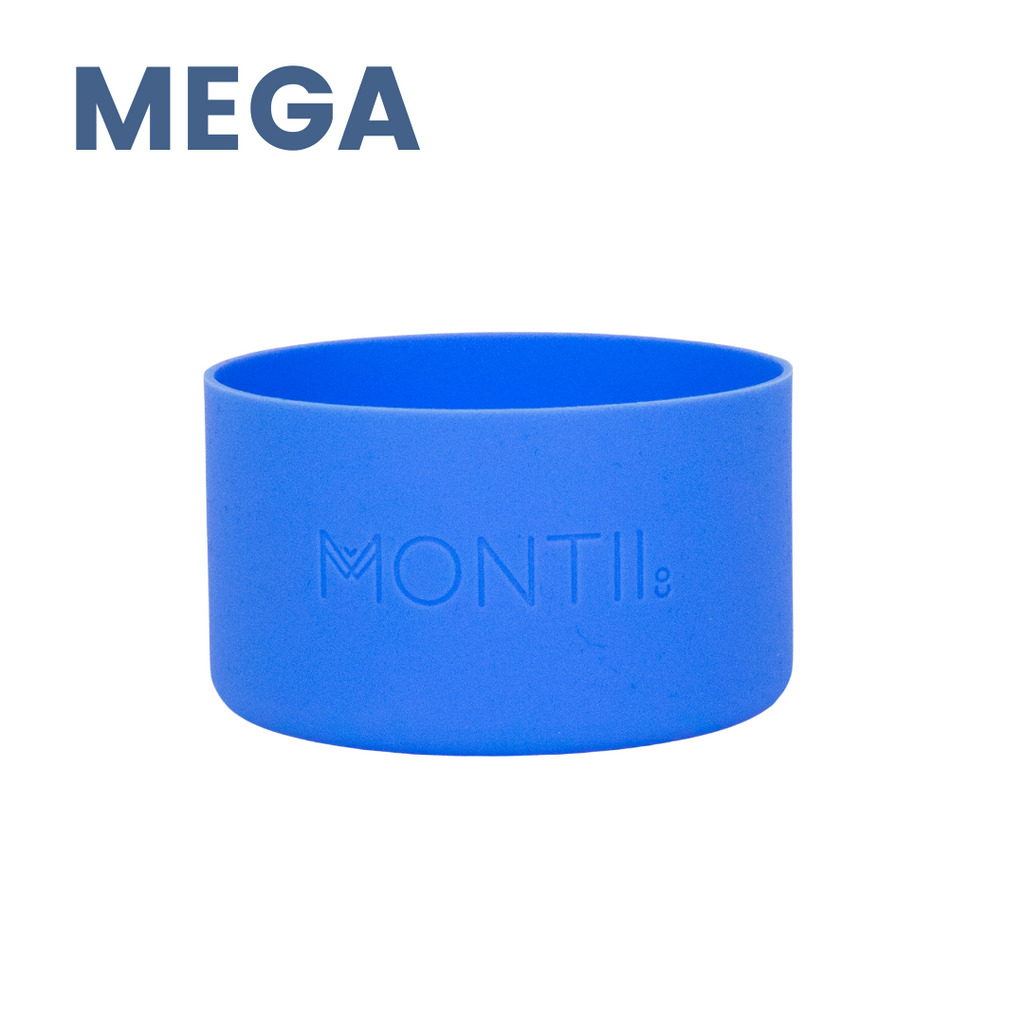 Montiico Silicon Bumpers for Mega Drink Bottles in the colour blueberry blue