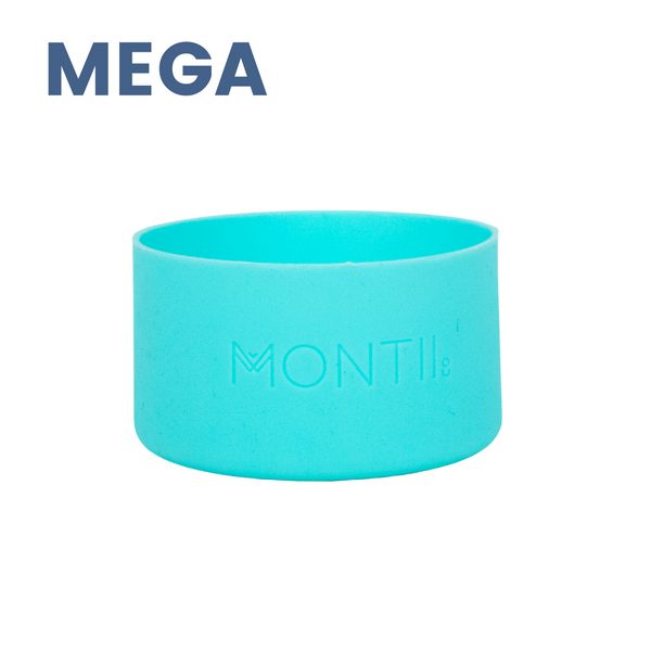 Montiico Silicon Bumpers for Mega Drink Bottles in the colour iced berry aqua blue