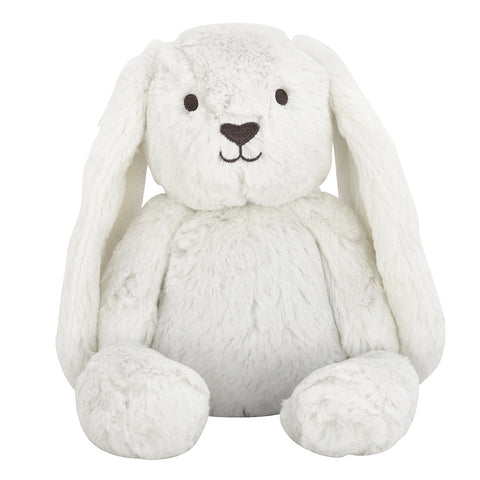Long eared bunny plushie soft toy in the colour white and named Beck Huggie Bunny