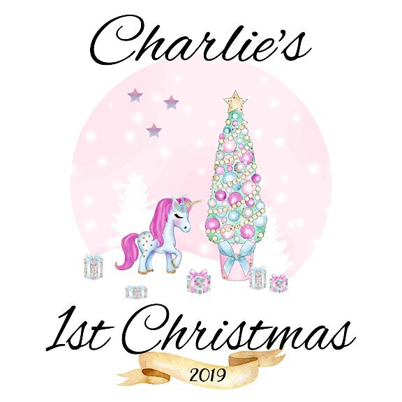 Unicorn Christmas Personalised Onesie or Tshirt