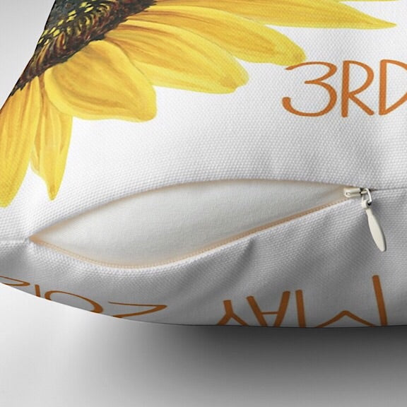 Sunflower Birth Announcement Cushion