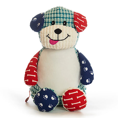 Barkley Bone the White Harlequin Puppy Plushie