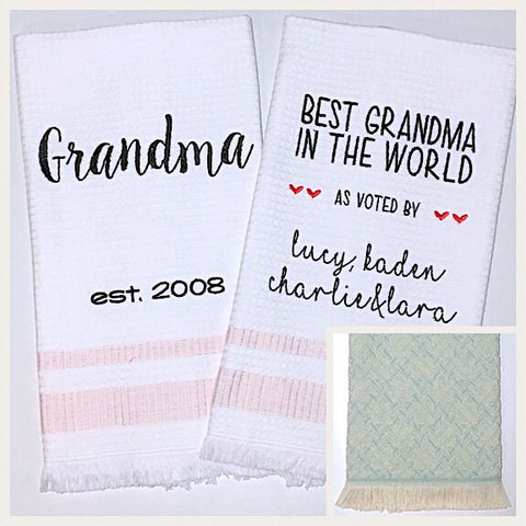 Grandma 2-pack of Tea Towels in Mint