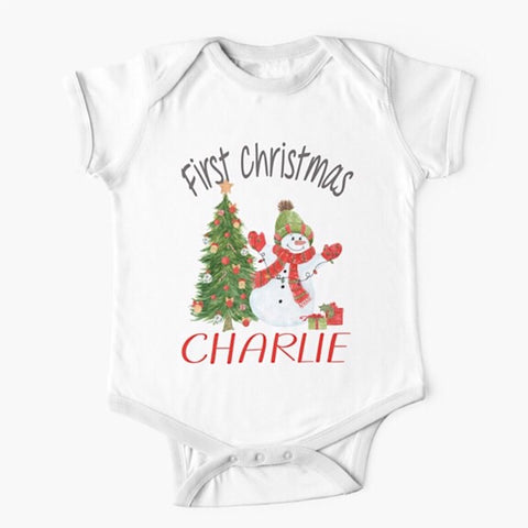 Happy Snowman Christmas Onesie/Tshirt