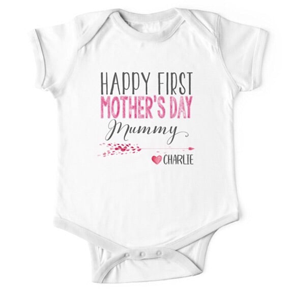 Personalised Lovely Hearts First Mother's Day Onesie