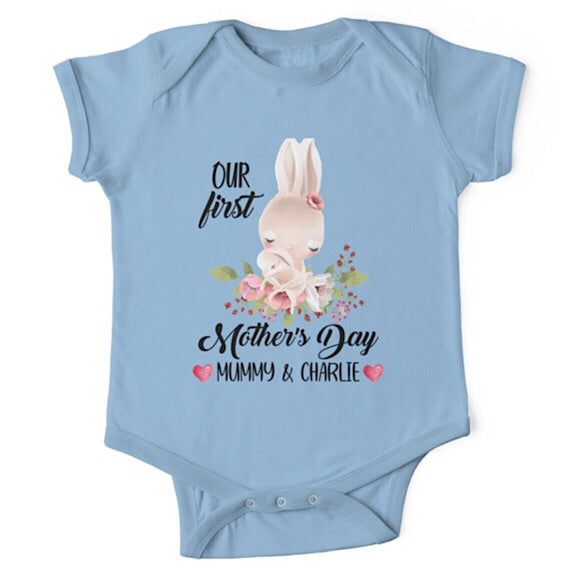 Personalised Bunny First Mother's Day Onesie