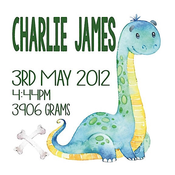 Brachiosaurus Birth Announcement Cushion