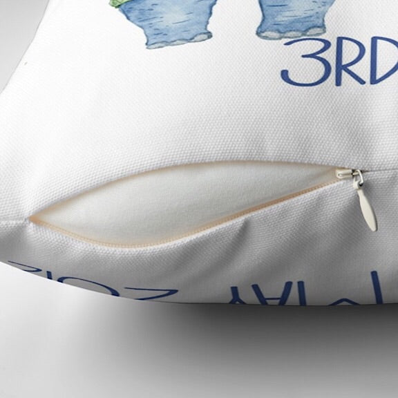 Boy Elephant Birth Announcement Cushion