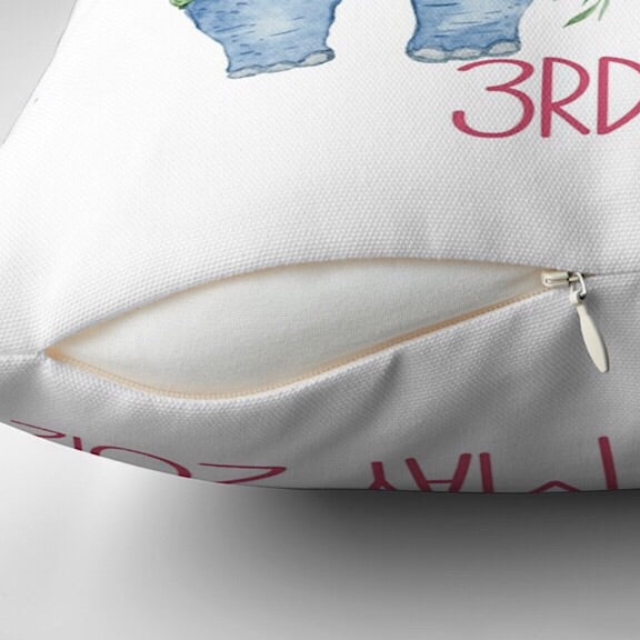 Girl Elephant Birth Announcement Cushion