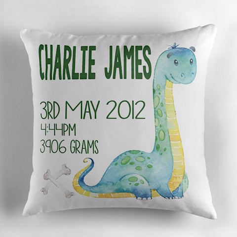 Brachiosaurus Birth Announcement Cushion